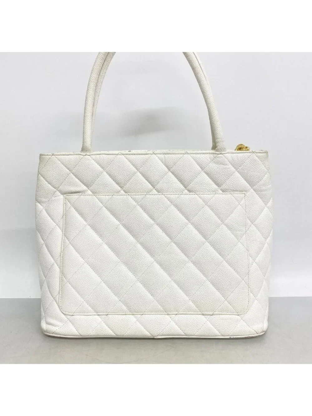 Chanel Tote Bag Reissue Caviar Leather White Gold